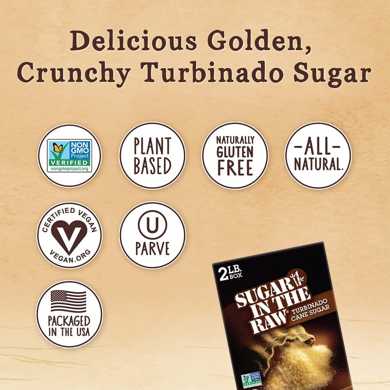 SWEET'N LOW Sugar in the Raw Demerara Cane Sugar - 2 lb Box - Image 2
